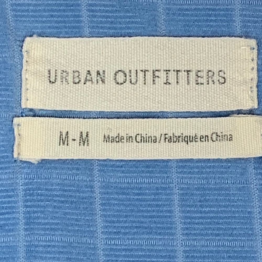 Urban Outfitters Womens Corduroy Windowpane Blue Plaid Button Down Cropped Sz M - Picture 4 of 10